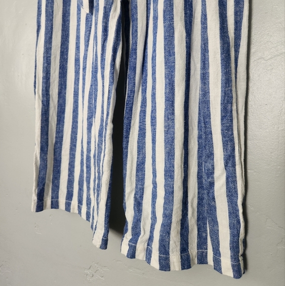 J. Crew Wide Leg Paper Bag Tie Waist Linen Cotton Pant Size 8 - Picture 9 of 11